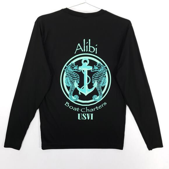 Caribbean Alibi Boat Charters Shirt Adult Extra Small Long Sleeve USVI Pullover - Picture 1 of 8